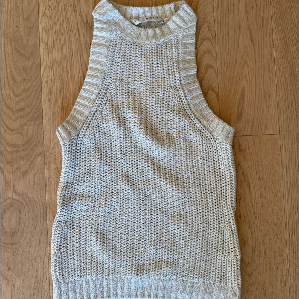 Trina Turk Textured Knit Top in Cream